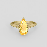 1.58 Ct. Orangish Yellow Precious Topaz Ring, 10K Yellow Gold 1
