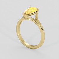 1.58 Ct. Orangish Yellow Precious Topaz Ring, 10K Yellow Gold 2