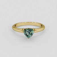 0.97 Ct. Bluish Green Sapphire Ring, 10K Yellow Gold 1