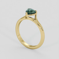 0.97 Ct. Bluish Green Sapphire Ring, 10K Yellow Gold 2