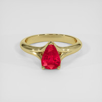 0.76 Ct. Ruby Ring, 14K Yellow Gold 1