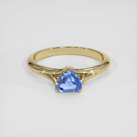 0.78 Ct. Blue Sapphire Ring, 14K Yellow Gold 1