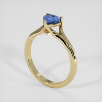 0.78 Ct. Blue Sapphire Ring, 14K Yellow Gold 2