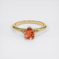 1.35 Ct. Orange Sapphire Ring, 14K Yellow Gold 1