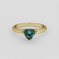 0.94 Ct. Bluish Green Sapphire Ring, 14K Yellow Gold 1