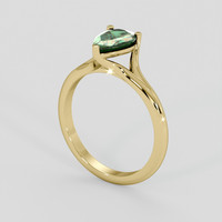 1.16 Ct. Bluish Green Sapphire Ring, 14K Yellow Gold 2