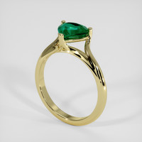 1.17 Ct. Emerald Ring, 18K Yellow Gold 2
