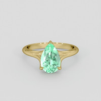 1.39 Ct. Emerald Ring, 18K Yellow Gold 1