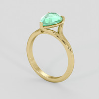 1.39 Ct. Emerald Ring, 18K Yellow Gold 2