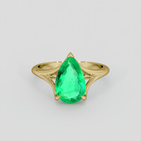 2.86 Ct. Emerald Ring, 18K Yellow Gold 1