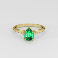 1.03 Ct. Emerald Ring, 18K Yellow Gold 1