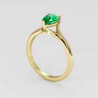 1.03 Ct. Emerald Ring, 18K Yellow Gold 2