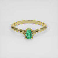 0.35 Ct. Emerald Ring, 18K Yellow Gold 1
