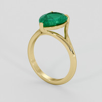 3.19 Ct. Emerald Ring, 18K Yellow Gold 2