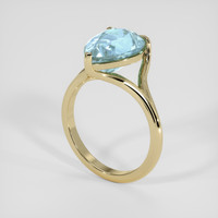 6.60 Ct. Blue Topaz Ring, 18K Yellow Gold 2