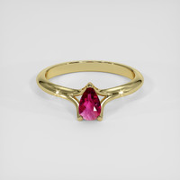 0.26 Ct. Ruby Ring, 18K Yellow Gold 1