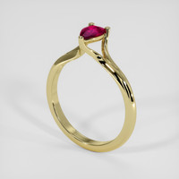 0.26 Ct. Ruby Ring, 18K Yellow Gold 2
