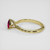 0.26 Ct. Ruby Ring, 18K Yellow Gold 4