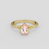 1.16 Ct. Padparadscha Sapphire Ring, 18K Yellow Gold 1