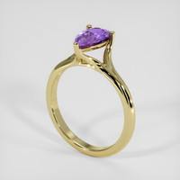 1.05 Ct. Purple Sapphire Ring, 18K Yellow Gold 2