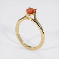 1.35 Ct. Orange Sapphire Ring, 18K Yellow Gold 2
