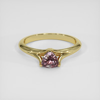 0.70 Ct. Pinkish Brown Sapphire Ring, 18K Yellow Gold 1