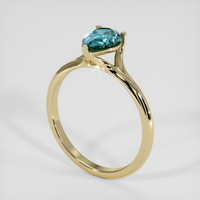 1.23 Ct. Greenish Blue Sapphire Ring, 18K Yellow Gold 2