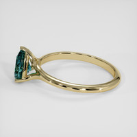 1.23 Ct. Greenish Blue Sapphire Ring, 18K Yellow Gold 4