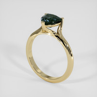 1.55 Ct. Greenish Blue Sapphire Ring, 18K Yellow Gold 2