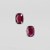<span>2.14</span> <span class="tooltip-light">Ct.Tw.<span class="tooltiptext">Total Carat Weight</span></span> Purplish Red Ruby Earrings, Platinum 950 1