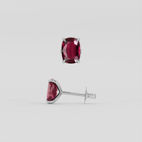 <span>2.14</span> <span class="tooltip-light">Ct.Tw.<span class="tooltiptext">Total Carat Weight</span></span> Purplish Red Ruby Earrings, Platinum 950 2