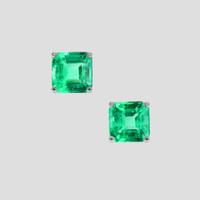 <span>3.06</span> <span class="tooltip-light">Ct.Tw.<span class="tooltiptext">Total Carat Weight</span></span> Emerald Earrings, Platinum 950 1