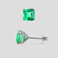 <span>3.06</span>&nbsp;<span class="tooltip-light">Ct.Tw.<span class="tooltiptext">Total Carat Weight</span></span> Emerald Earrings, Platinum 950 2
