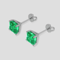 <span>3.06</span>&nbsp;<span class="tooltip-light">Ct.Tw.<span class="tooltiptext">Total Carat Weight</span></span> Emerald Earrings, Platinum 950 3