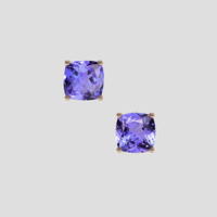 <span>2.09</span> <span class="tooltip-light">Ct.Tw.<span class="tooltiptext">Total Carat Weight</span></span> Violetish Blue Tanzanite Earrings, 14K Rose Gold 1