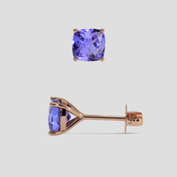 <span>2.09</span> <span class="tooltip-light">Ct.Tw.<span class="tooltiptext">Total Carat Weight</span></span> Violetish Blue Tanzanite Earrings, 14K Rose Gold 2