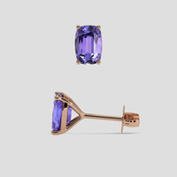 <span>1.78</span> <span class="tooltip-light">Ct.Tw.<span class="tooltiptext">Total Carat Weight</span></span> Violet Tanzanite Earrings, 14K Rose Gold 2