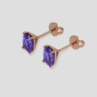 <span>1.78</span> <span class="tooltip-light">Ct.Tw.<span class="tooltiptext">Total Carat Weight</span></span> Violet Tanzanite Earrings, 14K Rose Gold 3