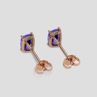 <span>1.78</span>&nbsp;<span class="tooltip-light">Ct.Tw.<span class="tooltiptext">Total Carat Weight</span></span> Violet Tanzanite Earrings, 14K Rose Gold 4