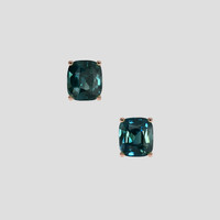 <span>4.10</span>&nbsp;<span class="tooltip-light">Ct.Tw.<span class="tooltiptext">Total Carat Weight</span></span> Greenish Blue Sapphire Earrings, 14K Rose Gold 1