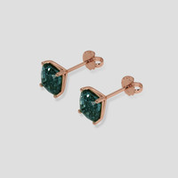 <span>4.10</span>&nbsp;<span class="tooltip-light">Ct.Tw.<span class="tooltiptext">Total Carat Weight</span></span> Greenish Blue Sapphire Earrings, 14K Rose Gold 3