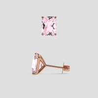 <span>4.28</span>&nbsp;<span class="tooltip-light">Ct.Tw.<span class="tooltiptext">Total Carat Weight</span></span> Peach Sapphire Earrings, 14K Rose Gold 2