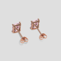 <span>4.28</span>&nbsp;<span class="tooltip-light">Ct.Tw.<span class="tooltiptext">Total Carat Weight</span></span> Peach Sapphire Earrings, 14K Rose Gold 4
