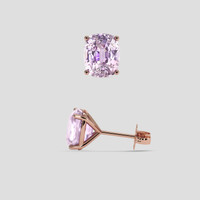 <span>5.57</span>&nbsp;<span class="tooltip-light">Ct.Tw.<span class="tooltiptext">Total Carat Weight</span></span> Pinkish Purple Sapphire Earrings, 14K Rose Gold 2