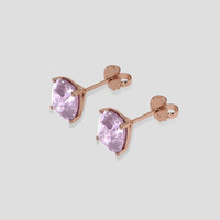 <span>5.57</span>&nbsp;<span class="tooltip-light">Ct.Tw.<span class="tooltiptext">Total Carat Weight</span></span> Pinkish Purple Sapphire Earrings, 14K Rose Gold 3
