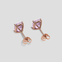 <span>5.57</span>&nbsp;<span class="tooltip-light">Ct.Tw.<span class="tooltiptext">Total Carat Weight</span></span> Pinkish Purple Sapphire Earrings, 14K Rose Gold 4
