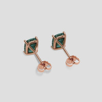 <span>3.68</span>&nbsp;<span class="tooltip-light">Ct.Tw.<span class="tooltiptext">Total Carat Weight</span></span> Greenish Blue Sapphire Earrings, 14K Rose Gold 4