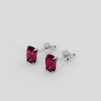 <span>2.14</span>&nbsp;<span class="tooltip-light">Ct.Tw.<span class="tooltiptext">Total Carat Weight</span></span> Purplish Red Ruby Earrings, 14K White Gold 3