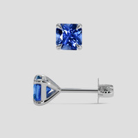 <span>1.24</span> <span class="tooltip-light">Ct.Tw.<span class="tooltiptext">Total Carat Weight</span></span> Blue Sapphire Earrings, 14K White Gold 2