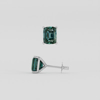 <span>3.68</span>&nbsp;<span class="tooltip-light">Ct.Tw.<span class="tooltiptext">Total Carat Weight</span></span> Greenish Blue Sapphire Earrings, 14K White Gold 2